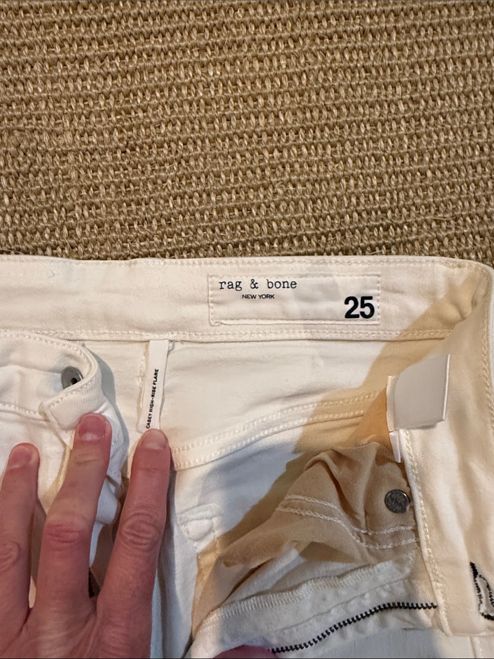 rag & bone White High-Rise Flare Jeans - Picture 2 of 4